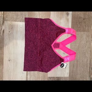 Pink sports bra